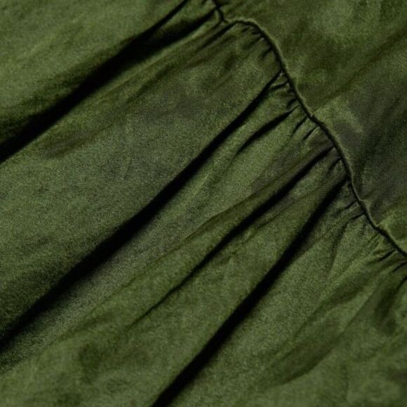 Vince Women's Size 4 Herb Metallic Green Smocked Midi Skirt - Picture 8 of 12